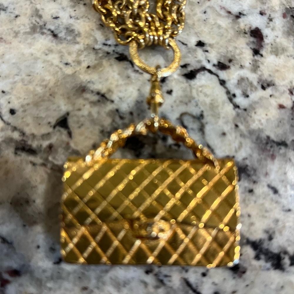 Gold three strand handbag Necklace